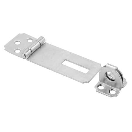 Safety Hasp, 3-1/2 In., Steel Construction, Zinc-Plated Finish